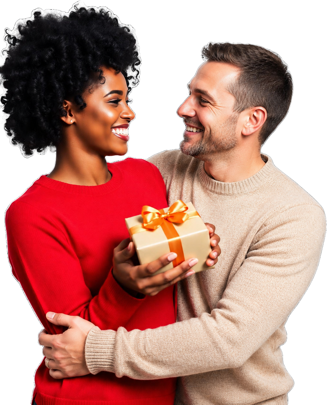 Happy couple meeting on MelanMingle